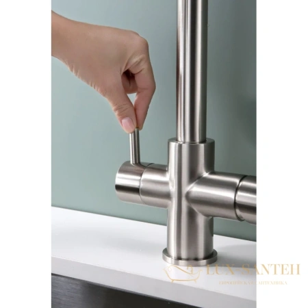 смеситель paulmark lange la214212-ni для кухни с подключением к фильтру, никель