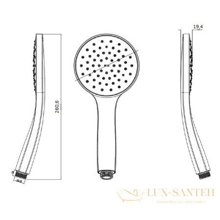 ручной душ villeroy & boch tvs00000500061, хром