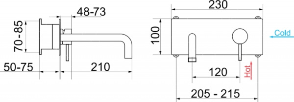 смеситель rgw shower panels 21140545-11 для раковины sp-45-10, хром