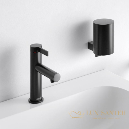 смеситель для умывальника на одно отверстие 100, без гарнитуры keuco ixmo pure, 59502371100, черный матовый (ral 9011)