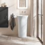 раковина напольная duravit white tulip 2702500070 ⌀ 500 мм выпуск в стену, белый
