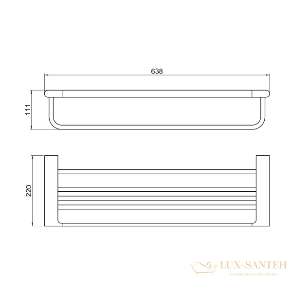 полка для полотенец timo luiro 18458/03, черный матовый