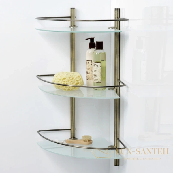 полка угловая wasserkraft exter k-3533 30,5х30,5 см, бронза