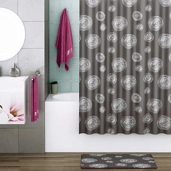 штора wasserkraft eidar sc-33301 для ванной комнаты, белый, серый, черный