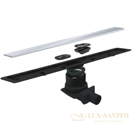 душевой канал bettoserb confluo frameless line 13701231 650 мм 2 в 1 с основой под плитку, матовый хром