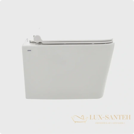 унитаз подвесной безободковый aquame aqm2003, с быстросъемным сиденьем softclose, белый глянцевый
