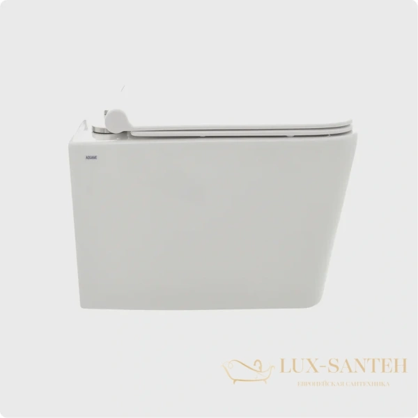 унитаз подвесной безободковый aquame aqm2003, с быстросъемным сиденьем softclose, белый глянцевый