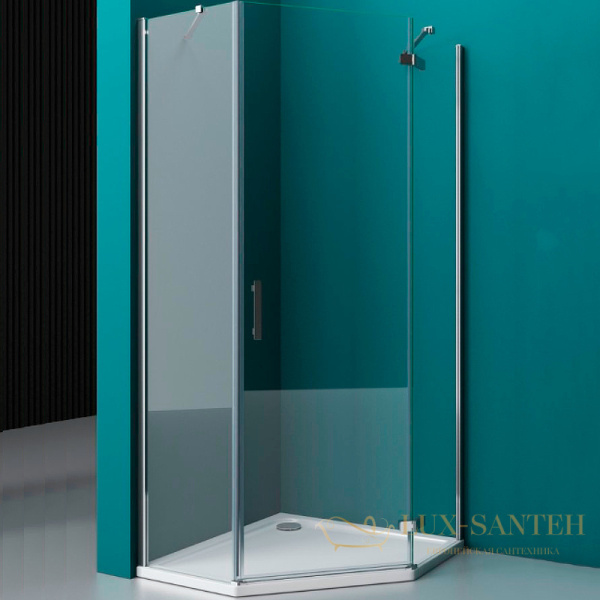 душевой уголок belbagno kraft kraft-p-1-100-c-cr-r 100х100 см профиль хром, стекло прозрачное