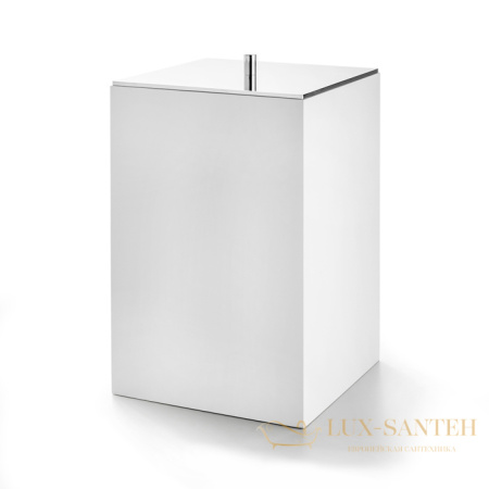 мусорное ведро с крышкой 3sc bemood white bemw64anx, белый/никель сатинированный