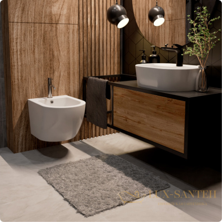 биде подвесное aquame aqm2102, с 1 отверстием под смеситель, белый глянцевый