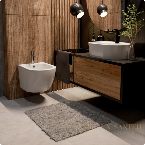 биде подвесное aquame aqm2102, с 1 отверстием под смеситель, белый глянцевый