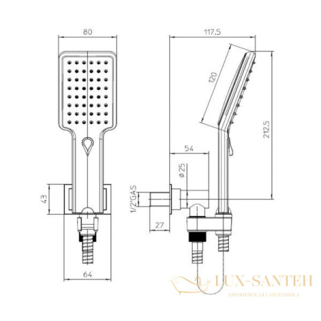 душевой набор bossini aqua life c13002c.030, хром