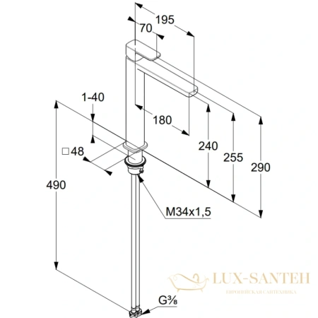 смеситель kludi renon 422983975 для раковины высокий, черный матовый