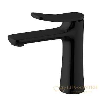 смеситель для раковины, fima carlo frattini flo', f3801ns, черный матовый