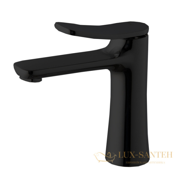 смеситель для раковины, fima carlo frattini flo', f3801ns, черный матовый