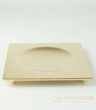 мыльница металлическая surya metall 9813/go на ножках 12х12 см, золото