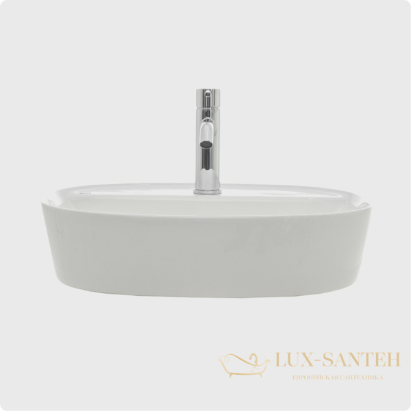 раковина накладная aquame aqm5002, 505*385 мм, 1 отверстие под смеситель, белый глянцевый