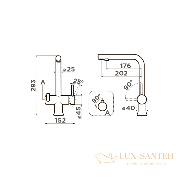 смеситель omoikiri hotaru-gb-ib 4994499 для кухни с подключением к фильтру, графит/темно-синий матовый