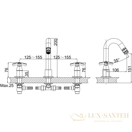 смеситель для раковины d&k hessen.lorsch da1414101, хром