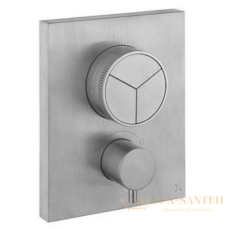 термостат для душа встраиваемый almar core, e176683.nb, на 3 выхода, внешняя часть, никель брашированный