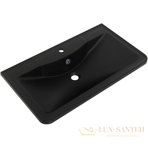 раковина belbagno bb800/455-lv-art-alr-nero 80 см, черный матовый