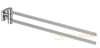 полотенцедержатель двойной поворотный kludi vela s, 2597705, хром глянцевый