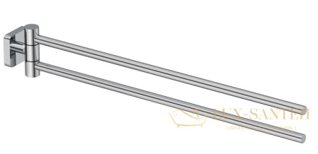 полотенцедержатель двойной поворотный kludi vela s, 2597705, хром глянцевый