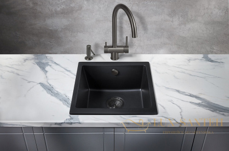 кухонная мойка milacio leon mc.77091 45 см, черный матовый
