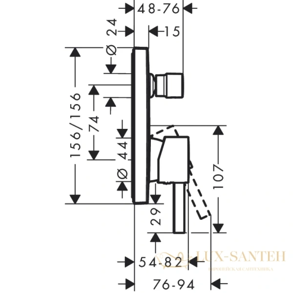 смеситель для ванны hansgrohe finoris 76416700, белый матовый