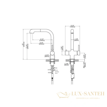 смеситель timo saona 2346/00fl для кухни с подключением к фильтру, хром
