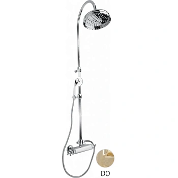 душевая колонна cezares golf golf-cd-t-03/24 с термостатическим смесителем, верхним и ручным душем, золото 24 карата