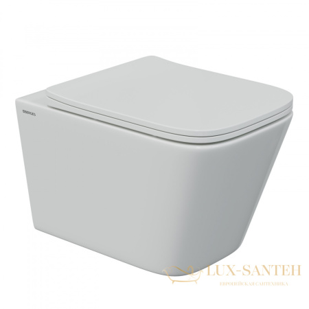 унитаз подвесной berges floe s 082134 безободковый, с сиденьем микролифт, белый