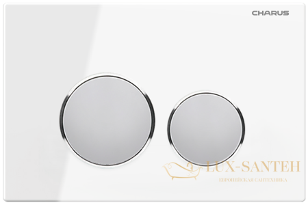 панель смыва charus tm, bagliore, fp.330.white.10, рамка белое стекло, кнопки хром