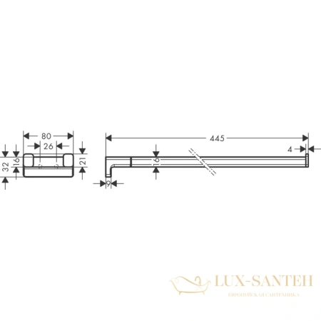полотенцедержатель hansgrohe addstoris 41770990, полированное золото