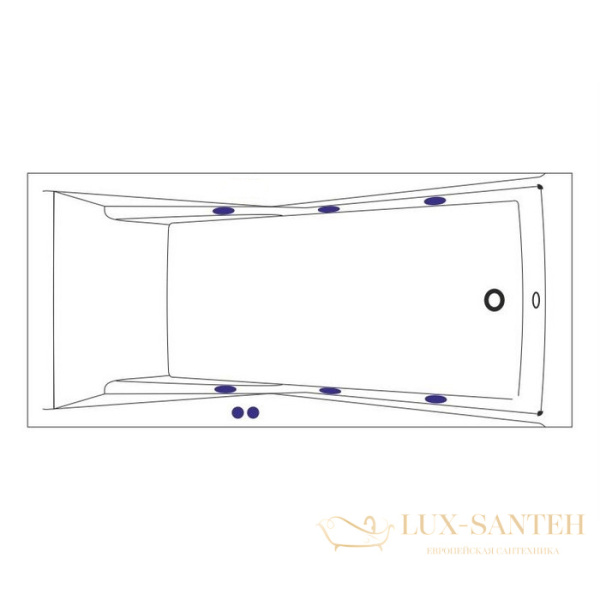 ванна whitecross palace 180x80 "soft", 0104.180080.100.soft.gl, белый