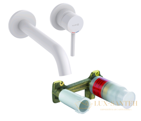 смеситель для раковины встраиваемый kludi bozz set 382455376s, со встроенной частью, белый матовый