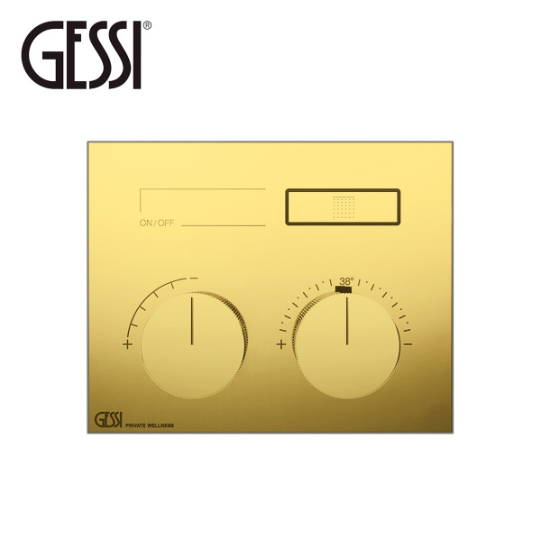 термостатический смеситель gessi hi-fi compact 63002.246 для душа, золото полированное