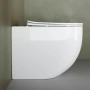 приставной безободковый унитаз ceramica nova mia cn1810 с сиденьем микролифт, белый
