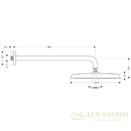тропический душ 300 мм hansgrohe raindance classic 27430000