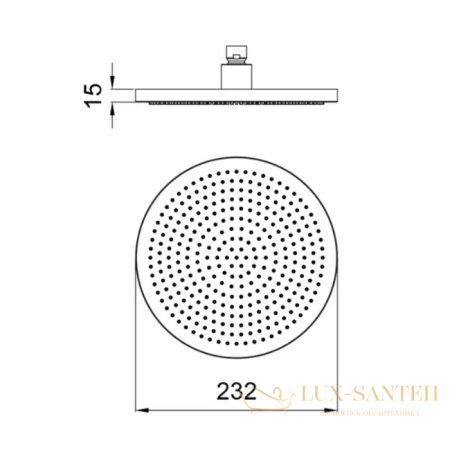 верхний душ 230 мм, almar velvet e044292.mb, черный матовый