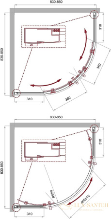душевой уголок belbagno uno uno-195-r-2-85-c-cr 85х85 см профиль хром, стекло прозрачное 