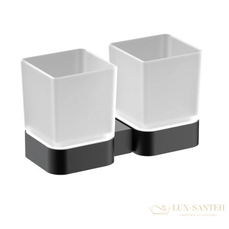 стакан для зубных щеток двойной timo selene 14034/03, черный матовый