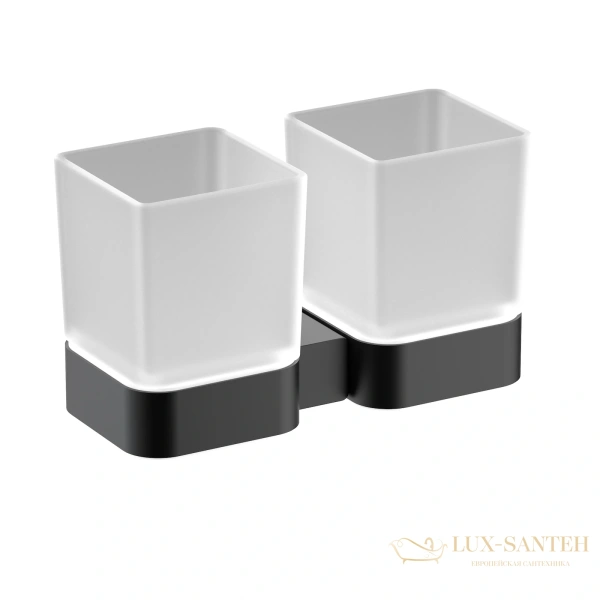 стакан для зубных щеток двойной timo selene 14034/03, черный матовый