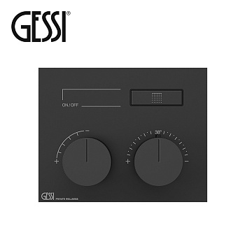 термостатический смеситель gessi hi-fi compact 63002.299 для душа, черный матовый