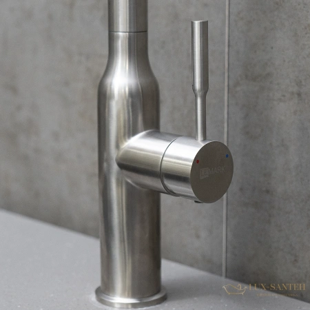 смеситель для кухни lemark expert lm5086s с выдвижным изливом, нержавеющая сталь