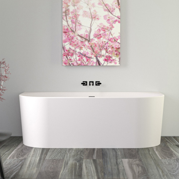knief fresh, 0100-231, wall ванна пристенная 180х80х60см, с щелевым переливом, без слив-перелива, цвет белый (продавать со сливом 0100-091-06)