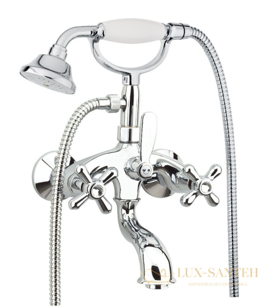 смеситель fiore margot sky 01cr0600 для ванны с набором для душа, хром-swarovski