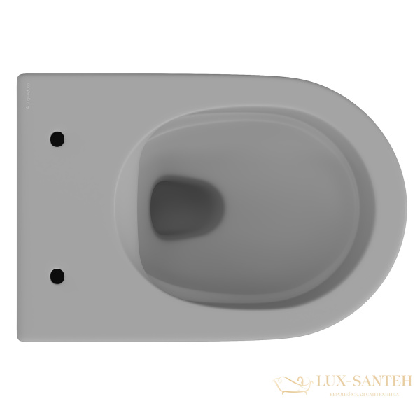 унитаз подвесной aqueduto cone, con0110, 525*360 безободковый, сиденье с микролифтом, серый матовый