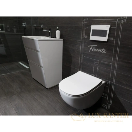 подвесной безободковый унитаз bettoserb fluenta 40006661b, белый