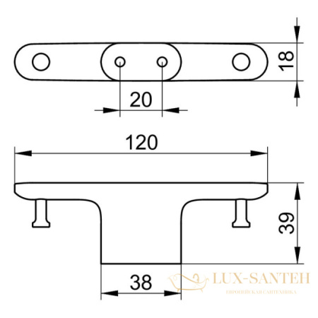 крючок для ванной keuco edition 400 11515030000, двойной, латунь, бронза шлифованная